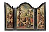 Attributed to Jan van Rillaert the Elder (Flemish, 1495-1568), Triptych Altarpiece: Central Panel showing the Crucifixion, Right Panel