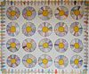 Vintage Yellow and White Dresden Plates Quilt, circa 1930s