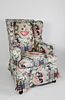 Queen Anne Style Upholstered Wing Chair