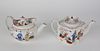 Two Lowestoft Porcelain Teapots with Covers, late 18th Century