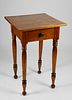 Sheraton New England Maple and Walnut One Drawer Work Stand