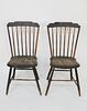 Pair of American Step-down Windsor Side Chairs, circa 1810