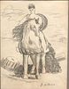 Georgio De Chirico, Mythical Horse and Rider, graphite on paper 