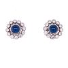 Platinum 18K Diamond Sapphire Earrings