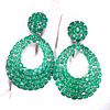 18K Emerald Diamond Big EarringsÊ