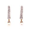 14K Diamond & Pearl Drop Earrings