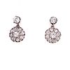 18K Platinum Rosetta Diamond Earrings