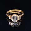 18K Baguette Diamond Engagement Ring