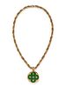 FABERGE, VICTOR MAYER, YELLOW GOLD, ENAMEL AND DIAMOND PENDANT/NECKLACE