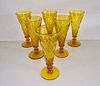 Set of 6 Steuben crystal canary yellow champagne flutes - Courtesy Jimmy Butterworth - Antiques American Wicker