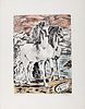 Giorgio de Chirico (Volos 1888-Roma 1978)  - Ancient horses, 1966