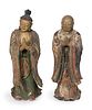 A Pair of Chinese Polychromed Figures of Luohan
Height of figures 30 x  width 11  x depth 9 ½ inches.