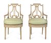 A Pair of Louis XVI Grey-Painted Fauteuils
Height 39 x width 23 x depth 21 inches.