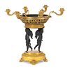 A Louis XVI Style Parcel-Gilt and Patinated Bronze Centerpiece
Height 18 1/2 x diameter 18 inches.