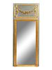 A Louis XVI Style Grey-Painted Mirror Height of mirror 67 x width 28 inches.
