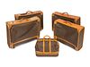 Five Louis Vuitton Suitcases
Dimensions: Garment bags: 24 x 28 x 8 inches weekend bag: 12 x 20 x 17 inches.