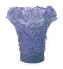 A Daum Blue Pa¢te de Verre Glass Vase
Height 10 x diameter 9 1/2 inches.