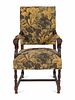 A Renaissance Style Tapestry-Upholstered Carved Walnut Great Chair
Height overall 45 x width 26 inches.