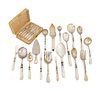 An Assembled Group of English Mother-of-Pearl-Handled Flatware and Serving Utensils
Length of longest 10 1/4 inches.