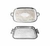 Two Silverplated Rounded Rectangular Two-Handled Trays
28 x 18 inches and 29 1/2 x 17 inches.
