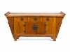 A Chinese Elmwood Altar Coffer Cabinet
Height 34 1/2 x width 71 x depth 18 1/4 inches.