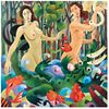 DIVAL, Las ninfas del agua, Signed and dated 06 on front, Signed and dated 2006 on back, Oil on canvas, 47.2 x 47.2" (120x120 cm), Certificate