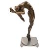 JORGE KATTHAIN, Surrender, Signed, Bronze sculpture on metal and stainless steel base, 11.9 x 5.7 x 8" (30.3 x 14.5 x 20.5 cm), Certificate