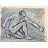 ALFREDO ZALCE, Desnudo masculino, Signed and dated 1954, Oil on paper, 17.1 x 22.1" (43.5 x 56.3 cm)