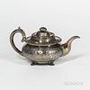 William IV Irish Sterling Silver Teapot, Dublin, 1830-31, Charles Marsh, maker, with an engraved armorial, ht. 6 1/4 in., approx. 29.3