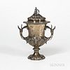 William IV Sterling Silver Trophy Cup and Cover, London, 1836-37, Edward, Edward Jr., John & William Barnard, maker, with a central ins