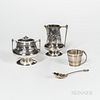 Four Pieces of Gorham Sterling Silver Tableware, Rhode Island, last quarter 19th century, each monogrammed or engraved, comprising a cr