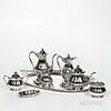 Eight-piece Arthur Stone Sterling Silver Tea and Coffee Service, Massachusetts, c. 1930, various craftsman's marks (Taylor, Underwood,