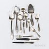 Porter Blanchard Sterling Silver Flatware Service, California, 20th century, comprised of eight each: teaspoons, spreaders, luncheon fo