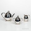 Three-piece International "Spring Glory" Pattern Sterling Silver Tea Set, Connecticut, mid to late 20th century, comprised of a teapot,