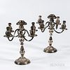 Pair of Camusso Sterling Silver Five-light Candelabra, Peru, mid to late 20th century, ht. 14 3/4 in., approx. 85.0 troy oz.