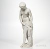 After Etienne-Maurice Falconet (French, 1716-1791)  Marble Figure of The Bather, 20th century, the standing nude figure modeled with ha