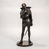 After Pierre Marie Francois Ogé (French, 1849-1912)  Bronze Figure of Mephisto, dark brown patina, inscribed signature, ht. 32 1/4 in.
