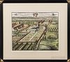 Johannes Kip (Dutch, 1653-1722) Four Hand-colored Engravings of English Country Houses: Beachborough, the Seat of William Brockman; Cle