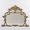 Giltwood Overmantel Mirror, with a carved shell crest flanked by scrollwork, ht. 41, wd. 52 in.