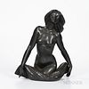 Lladro Juan Huerta Model of Bather, Spain, c. 1985, dark green glaze, signed and numbered 276 in a limited edition of 300, factory mark