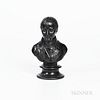 Wedgwood Black Basalt Bust of Napoleon, England, 19th century, mounted atop a waisted circular socle, impressed title and mark, ht. 9 i