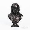 Wedgwood Basalt Bust of Milton, England, late 19th/early 20th century, mounted atop a waisted circular socle, impressed title and marks