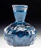 Islamic Glass Bottle - Cobalt Blue w/ Gorgeous Pattern