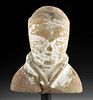 Chinese Han Dynasty Polychrome Male Bust