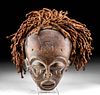 Early 20th C. African Chokwe Wooden Mwana Pwo Mask