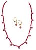 18kt. Ruby Necklace and Earrings 