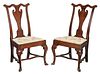 Pair Philadelphia Queen Anne Walnut Side Chairs