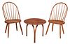 Pair Thomas Moser Side Chairs, Side Table