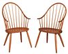 Pair Thomas Moser Windsor Style Armchairs
