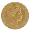 1897 (97) Spanish 100 Pesetas Gold Coin 